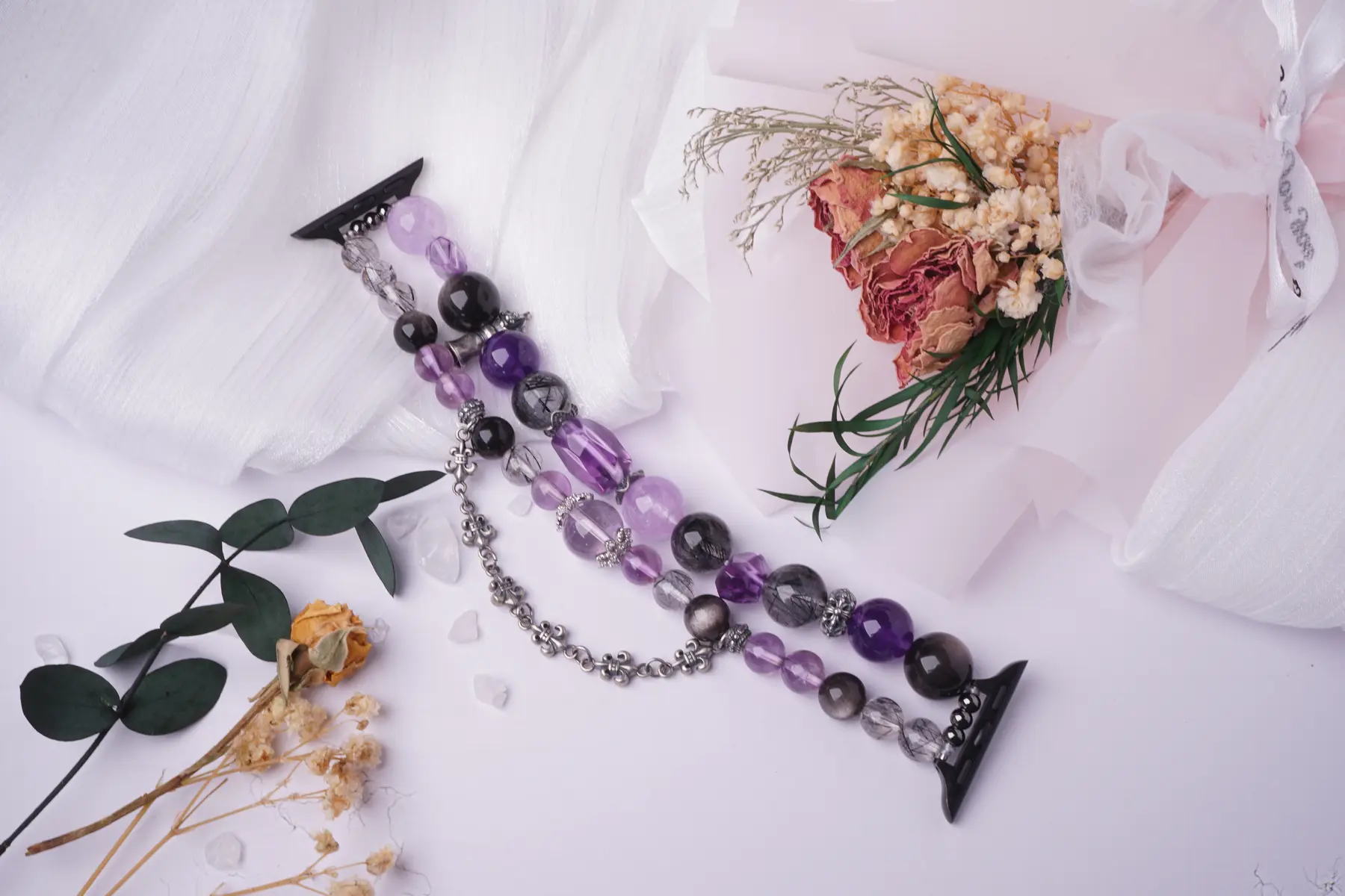 Purple Crystal Watch Strap